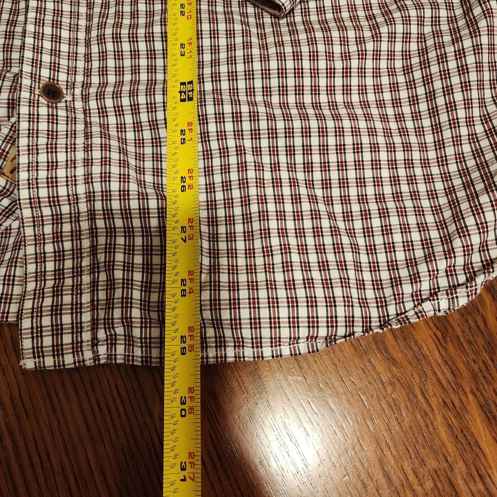 Banana Republic Heritage Collection shirt Mens Large Plaid Navy Red White Dapper